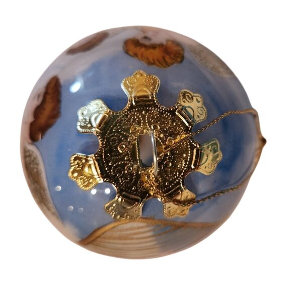 Pier One Cherub Christmas Ornament glass ball Purple Box Vtg 2002 celestial - Picture 4 of 8